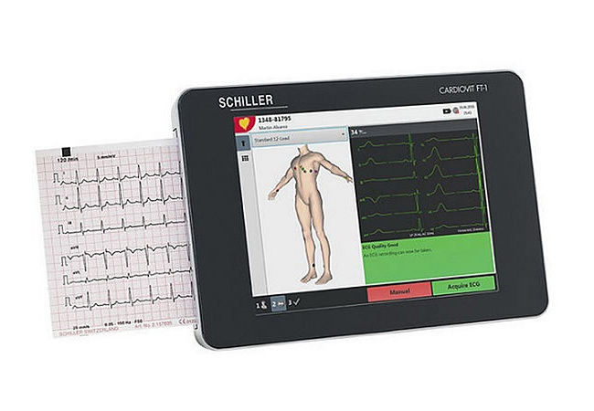 ECG portable Cardiovit FT1 Schiller, electrocardiógrafo portátil y ligero.