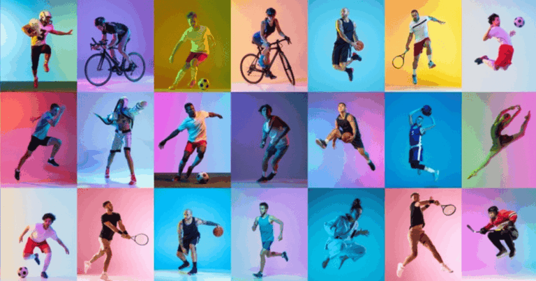 Futbol, tenis, ciclismo y otras disciplinas deportivas que representan la importancia de la prevención y la evaluación cardiovascular para reducir el riesgo de muerte súbita cardíaca en atletas.