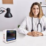 Monitor de pacientes Tranquility II de SCHILLER con pantalla táctil, utilizado por enfermeras y médicos en entorno clínico