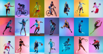 Futbol, tenis, ciclismo y otras disciplinas deportivas que representan la importancia de la prevención y la evaluación cardiovascular para reducir el riesgo de muerte súbita cardíaca en atletas.